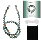 Stone Beads, 60pcs African Turquoise, 6mm Round Loose Beads for Jewelry Making, Bracelets, with Gift Bag, Elastic String & Size Card - color: African Turquoise, size: 6mm