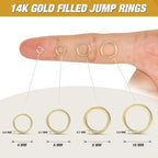 4/6/8/10MM 950PCS 14K Gold Jump Rings for Jewelry Making Non Tarnish Small Open Gold Filled Jump Rings for Necklace Earrings Bracelet Key Chains and DIY Craft - size: 4/6/8/10MM-950PCS
