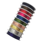 INSPIRELLE 10 Packs Copper Wire 22 Gauge Mixed Colors Craft Jewelry Beading Wire for Beginner Practice 0.6mm - size: 22 Gauge (0.6mm)