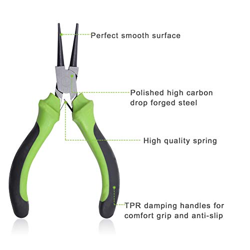 SPEEDWOX Mini Round Nose Pliers for Jewelry Making 5 Inches Wire Looping Pliers for Bending Shaping Wires Professional Beading Hobby Work Craft DIY - style: Round Nose Pliers