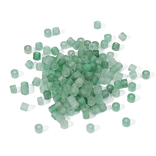 BEADIA Natural Green Aventurine Short Cylinder Beads 2x3mm 155pcs Tube Loose Semi Gemstone Beads for Jewelry Making Design - color: Green Aventurine