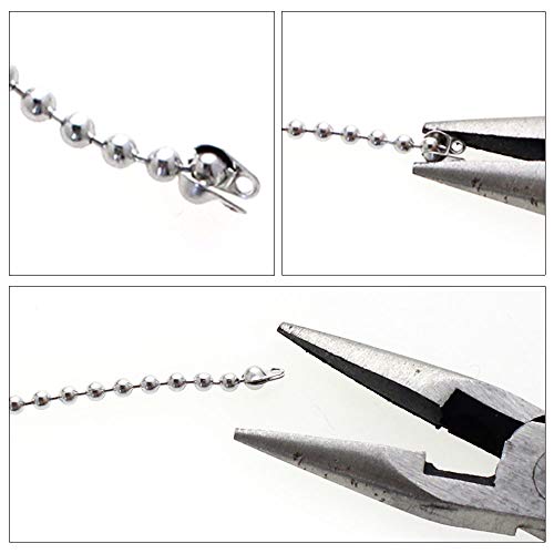E-outstanding 200-Pack Clamshell Endcap Calottes Crimp End Cap Connector Clasp Fitting Ball Chain Calotte End Crimps Beads Connector Components for DIY Jewelry Making 3.2mm, Silver - color: Silver