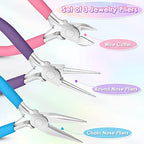 Pliers for Jewelry Making, Shynek Jewelry Pliers Set Includes Needle Nose Pliers, Round Nose Plier and Wire Cutters, Jewelry Making Tools for Jewelry Repair, Wire Wrapping, Beading and Crafts - style: Frosted Non-Slip Handle