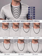 Bandmax Solid 1.5mm/2mm/3mm/6mm Rope Chains for Men Women 14K Gold Plated/Black Plated Stainless Steel Twist Chain 16-30 Inches, with Gift Box - color: 12 6MM Black