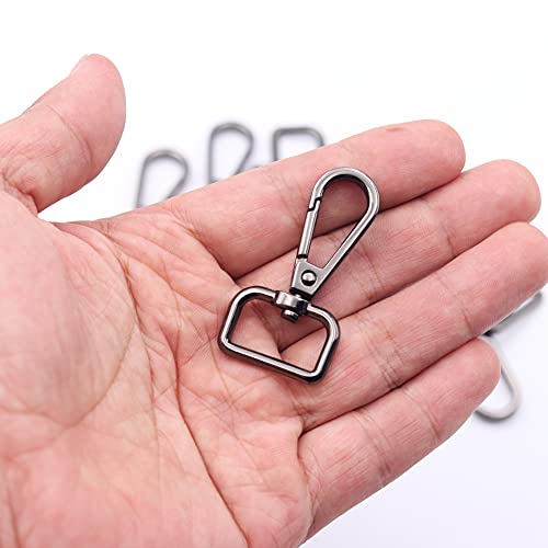 JWBIZ 16 Pcs D Ring Swivel Lobster Claw Clasp, Push Gate Snap Hooks Trigger Clips (Gun Black, 3/4 inch) - color: Gun Black, size: 3/4 inch