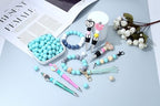 MAIBAOTA 120 Pcs Caribbean Blue Silicone Beads 15 mm Caribbean Blue Beads for Keychain/Pens/Bracelet/Necklace Making Round Silicone Beads Bulk for Craft Making（with Boxed Kits） - color: Caribbean Blue