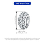 Spacer Stopper Beads for Bracelets & Necklaces, 925 Sterling Silver Beads | Smooth & Pave Cubic Zirconia (White, Blue, 18K Gold Plated) | Anti-Slide Separator Charms S925 Women Jewelry - color: 2Pcs Silver CZ Spacer