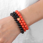 3 PCS Healing Crystal Bracelets for Women 8mm Natural Stone Beaded Stretch Bracelet Amethyst Jewelry Gifts - color: 18 8mm Halloween