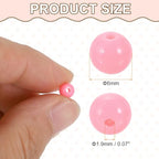 HARFINGTON 200pcs Cream Pink Acrylic Round Beads 6mm Dia 1.9mm Hole Plastic Resin Smooth Balls Loose Bead for Jewelry Making Bracelets Necklace Earrings DIY - color: Cream Pink, size: 6mm
