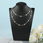 YOUBEIYEE 16.4 Feet Silver Plated Brass Chain for Jewelry Making Silver Paperclip Chain Enamel Daisy Flower Chains Bulk with Jump Rings Lobster Clasps - color: Daisy