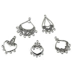 60Pcs Tibetan Antique Silver Dangle Chandelier Component Links,15 Styles Alloy Earrings Connector Charms,Hollow Charms Connectors for Jewelry Making