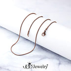 555Jewelry 1.2mm Stainless Steel Snake Chain Necklace for Men & Women, 16-28 Inch - color: Coffee