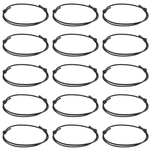 UNICRAFTALE 80Pcs Black Bracelet Makings Waxed Polyester Cord Adjustable Bracelet Making Cord Bracelet Inner Diameter 40~70mm for Women Men Jewelry Making Supplies