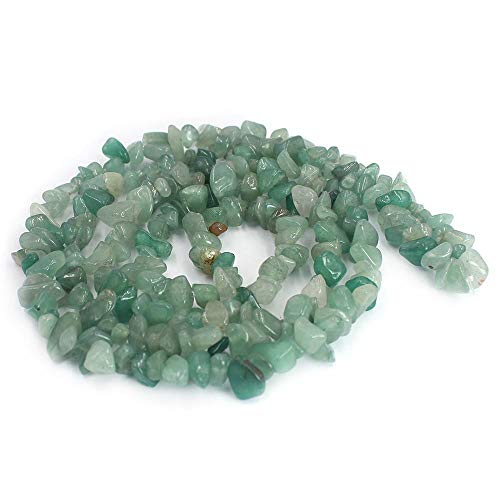 Jewelry Making 6-8mm Gemstone Fluorite Indian Moss Black Onyx Agate Aventurine Jade Opalite Carnelian Chips Beads Strand 34" (Green Aventurine Jade) - color: Green Aventurine Jade