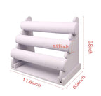 ChezMax Triple Tier Jewery Display Removable Bracelet Holder Jewelry Stand Necklace Stand Jewelry Towers and Watch Holder for Home Organization - color: A- White PU Leather