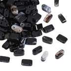 Beadia Natural Black Striped Agate Stone Tila Beads 5x2mm Rectangle 2-Hole Spacer Beads for DIY Bracelet Earring Making 15"/Strand - color: Black Striped Agate, size: 5x2mm