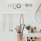 2 Pack Necklace Holder - Hanging Jewelry Organizer, Self-Adhesive, Wall Mount (Clear) - color: Clear