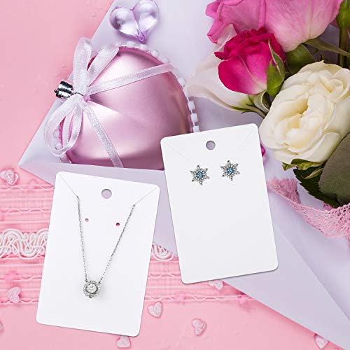 MIAHART 150 Set Earring Holder Cards Necklace Display Cards with 150pcs Bags for Selling DIY Ear Studs, Earrings and Jewelry Display (White) - color: White