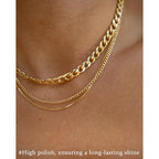 3PCS Gold Necklaces for Women,Chunky Statement Gold Plated Necklace Stack Layered Sterling Silver Herringbone Chains for Women Dainty Trendy Silver Chains Stacked Jewelry Gifts - color: gold statement necklace set