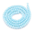 10 Strands Light Sky Blue Faceted Rondelle Glass Loose Beads 4mm Briolette Crystal Glass Beads 1230pcs for Bracelets Jewelry Making - color: Light Sky Blue, size: 4x3mm