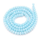 10 Strands Light Sky Blue Faceted Rondelle Glass Loose Beads 4mm Briolette Crystal Glass Beads 1230pcs for Bracelets Jewelry Making - color: Light Sky Blue, size: 4x3mm