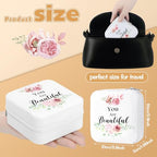 Kacctyen 12 Pcs Mini Travel Jewelry Case Bulk You Are Amazing Loved Mother's Day Church Gifts Bulk Pink Rose Party Gift for Secretary Day Girls Leather Travel Jewelry Case - color: Pink Rose