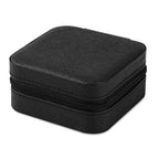Neveika Portable Travel Mini Jewelry Box Leather Jewellery Ring Organizer Case Storage Gift Box Girls Women (black). - color: black