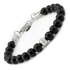 10:10 Men’s Beaded Bracelet – Natural Stone & Stainless Steel – Handmade in Italy