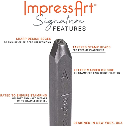 ImpressArt - Signature Homeroom Metal Stamp Set, Letters Uppercase & Numbers Bundle