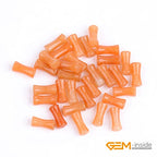 GEM-Inside 30Pcs 5x12mm Natural Orange Aventurine Jade Plant Bamboo Knot Bone Charms Beads for Jewelry Making Power Energy Chakra Stone Beads - color: Orange Aventurine