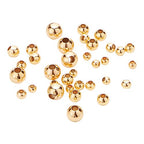 BENECREAT 200Pcs 18K Gold Plated Brass Beads Round Spacer Beads with 4 Mixed Size(0.5-1.5mm Hole) for Necklaces, Bracelets and Jewelry Making - color: Round-4 Sizes
