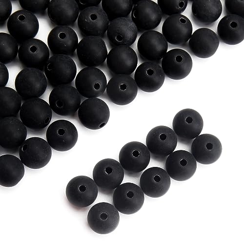 BONNY BOXX 1000PCs 6MM Matte Black Acrylic Round Beads, Frosted Plastic Resin Bubblegum Balls Chunky Gumball Beads for Necklace and Bracelet Making, Crafting Supplies - color: Matte Black, size: 6MM