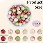 1 Box 50PCS 10MM Natural Watermelon Stone Beads Round Pink Green Persian Jade Tourmaline Energy Crystal Gemstone Power Loose Spacer Bead Bulk for Jewelry Making Bracelet Necklace DIY Craft - size: 10mm 50pcs