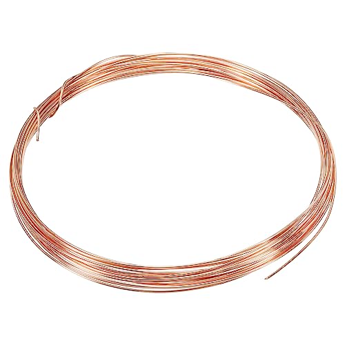 PATIKIL 16.4 Feet Solid Bare Copper Wire, 22 Gauge 99.9% Pure Copper Wire 0.7mm Soft Beading Wire Metal Plant Stem Ties for Jewelry Craft (5m) - size: 0.7mmx5m