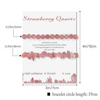 Healing Crystal Bracelets for Women 2 PCS 6mm Natural Stone Bracelet Stretch Crystal Beaded Bracelets Handmade Gemstone Bracelet Jewelry Gifts Christmas Gifts for Women Girls - style: strawberry quartz