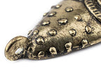 TheBeadChest Elongated African Brass Mask Pendant (50x90mm): Genuine West African Mask Design for DIY Jewelry & Necklaces - color: Brass, size: Large Elongated (50x90mm)