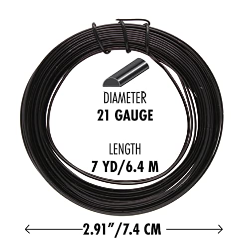 The Beadsmith Half-Round Craft Wire – Soft Temper Jewelry Wire, Black Color, 21 Gauge, 7 Yards - color: Black, size: 21 Gauge