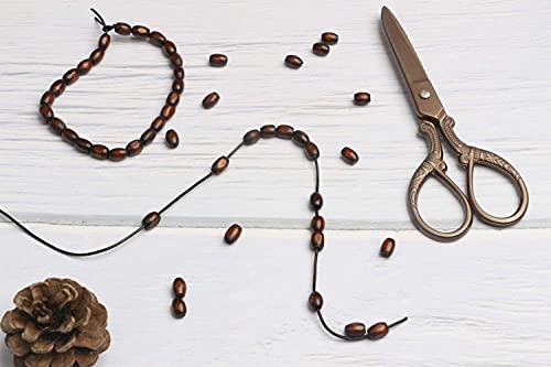 500Pcs Oval Wood Beads 6 x 8mm Tiny Brown Rice Shaped Wooden Spacer Beads Wooden Loose Beads Supplies for Handmade Crafts Making (2mm Hole) - color: 8x6mm, Brown#500pcs