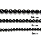 74Pcs(2 Strand/Set) 10mm Black Tourmaline Smooth Round Beads Natural Stone Beads AAA Grade Premium Round Gemstone Genuine Real Stone Loose for DIY Bracelet Jewelry String Making - color: Black Tourmaline, size: 10mm