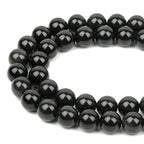 HAAMIIQII 45pcs 8mm Natural Black Obsidian Stone Beads Round Loose Gemstone Beads for Jewelry Making Strand 15 Inch - color: Black Obsidian, size: 8mm 45pcs