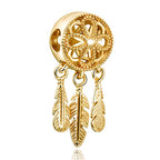 S925 Bead Dangle Charms for Bracelets Necklaces, Compatible with Pandora - style: Gold Dreamcatcher Charm