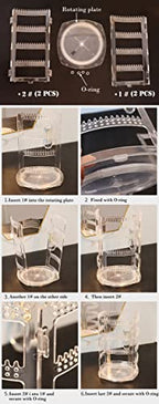 Sooyee 360 Rotating Earring Holder and Jewelry Organizer, 4 Tiers Jewelry Rack Display Classic Stand, 156 Holes and 160 Grooves for Necklaces Earrings Piercings, Black - color: Black