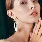 BENECREAT 12PCS 18K Gold Plated Earring Studs with Vertical Loops, 40Pcs Plastic Ear Nuts for DIY Jewelry Making - color: Round