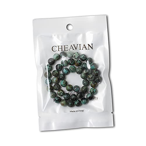 45PCS 8mm Natural African Turquoise Stone Gemstone Round Loose Beads for Jewelry Making DIY Bracelet Necklace Materials 1 Strand 15" - color: African Turquoise Stone, size: 8mm
