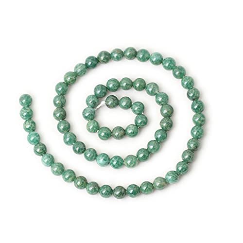60PCS 6mm Natural African Jade Gemstone Round Loose Beads for Jewelry Making DIY Findings 1 Strand 15" - color: African Jade, size: 6mm