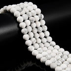 65Pcs Matte White Howlite 6mm Beads Natural Stone Round Gemstone Genuine Real Stone for DIY Bracelet Jewelry String Making - color: Matte White Howlite, size: 6mm