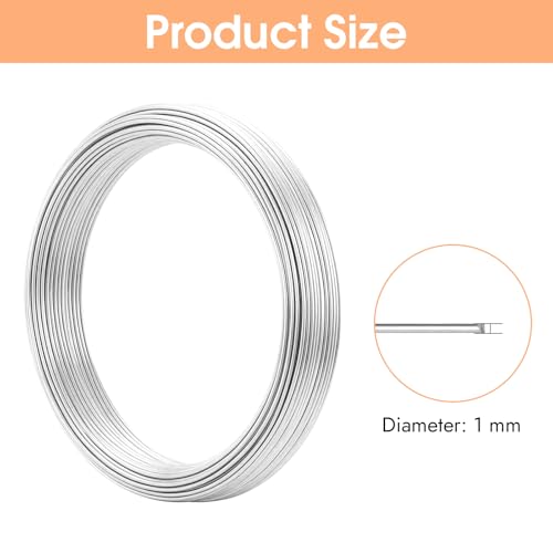 1mm Bendable Aluminum Wire, 164 Feet Metal Craft Wire for Sculpting, DIY Jewelry Making, Doll Making, Modelling and Bonsai Training - size: 50 M x 1 mm