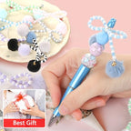 6Pcs Bow Hairball Acrylic Beads for Pens Colorful Bow Focal Spacer Beads for DIY Craft Beadable Pens Jewelry Bracelet Necklace Earrings Keychain Making - color: Bow Hairball