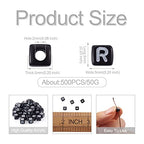 FASHEWELRY 500Pcs Cube Acrylic Letter Beads 5x5x5mm Black Square Letter R Alphabet Beads for DIY Bracelet Necklace Jewelry Making - color: Letter R