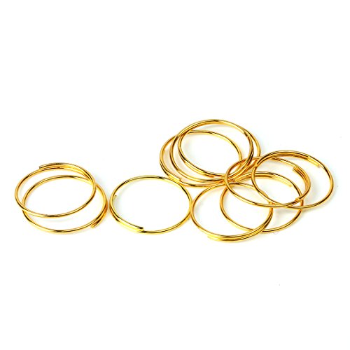 H&D 500pcs Round Edged Split Circular Ring Clips for Crystal Lamps, Crystal Curtain, Crystal Garland, Necklaces, Keys, Earrings, Jewelry Making and Craft Ideas (11mm, Golden) - color: Golden